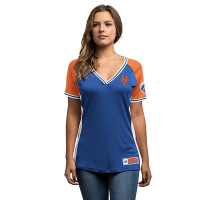 Mets Majestic Women’s League Diva V-Neck T-Shirt