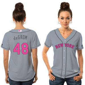 Jacob deGrom New York Mets Majestic Women’s Cool Base Replica Jersey – Gray
